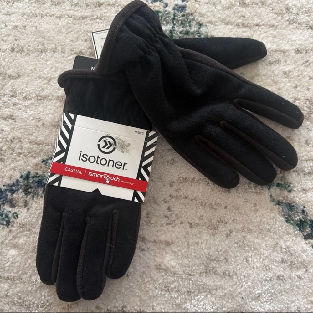 Isotoner Men’s Gloves Fur Sherpa Lined Interior Smart Touch Technology Size XL L